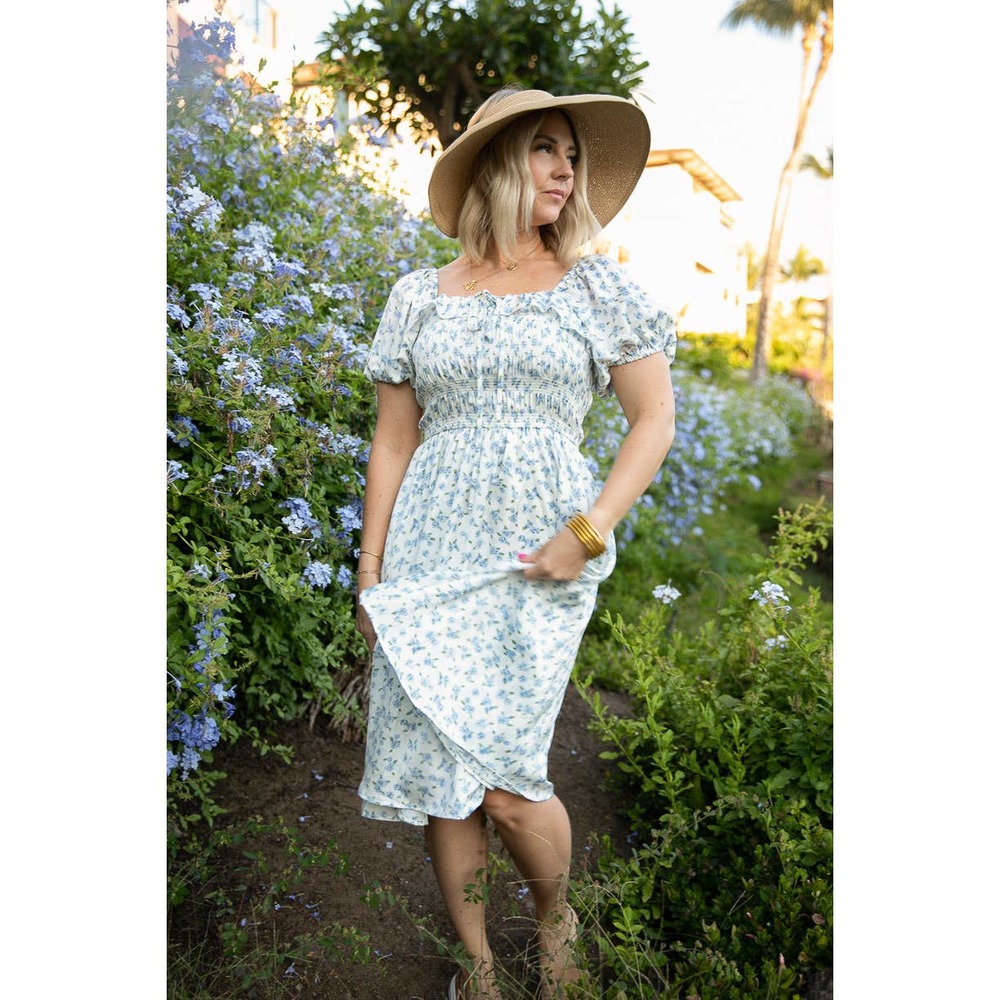 Ivy City Co RAE DRESS IN BLUE FLORAL Size XXL